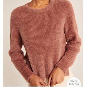 ABERCROMBIE & FITCH Mauve Brown Eyelash Crew Neck Fuzzy Sweater Size Small